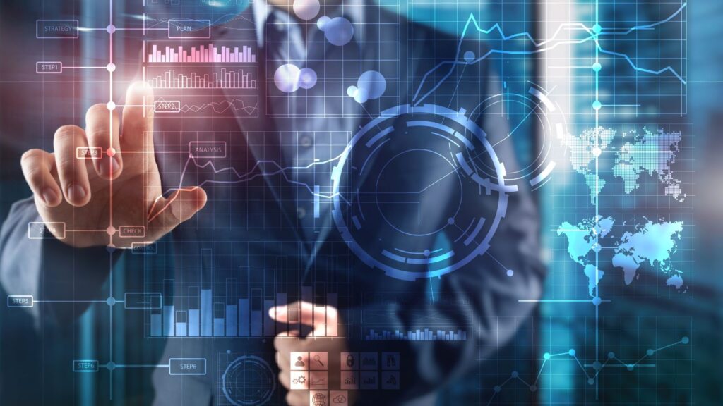 Business intelligence BI Key performance indicator KPI Analysis dashboard transparent blurred background